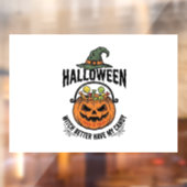 Grappig Halloween Heks Snoep Pompoen Shirt Ontwerp Raamsticker (Vel 2)