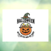 Grappig Halloween Heks Snoep Pompoen Shirt Ontwerp Raamsticker (Vel 3)