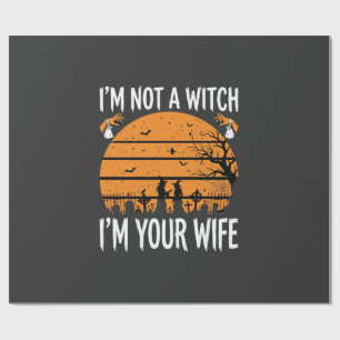 Grappig Halloween Heks Vrouw Kerkhof Ontwerp Cadeaupapier