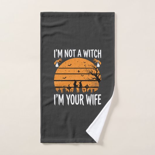 Grappig Halloween Heks Vrouw Kerkhof Ontwerp Handdoek (Handdoek)