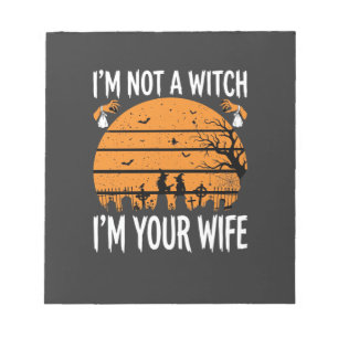 Grappig Halloween Heks Vrouw Kerkhof Ontwerp Notitieblok