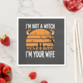 Grappig Halloween Heks Vrouw Kerkhof Ontwerp Servet (Insitu)