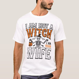 Grappig Halloween Heks Vrouw Skelet Vintage Shirt