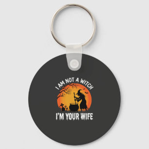 Grappig Halloween Heksen Vrouw Ketel Ontwerp Sleutelhanger