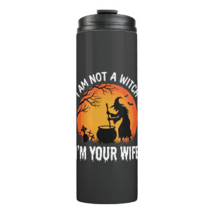 Grappig Halloween Heksen Vrouw Ketel Ontwerp Thermosbeker
