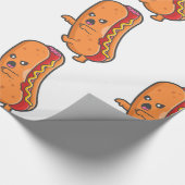 Grappig Halloween hotdog monster Cadeaupapier (Hoek)