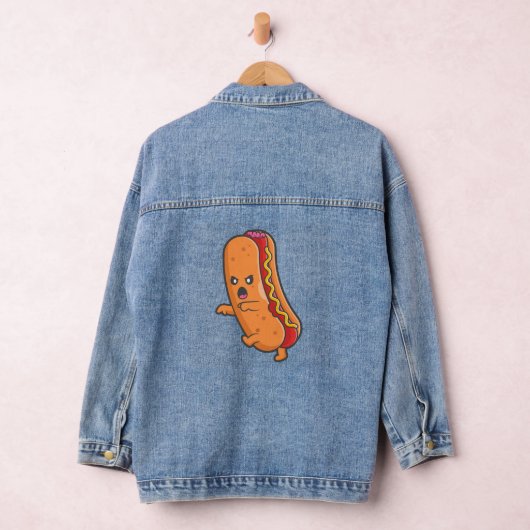 Grappig Halloween hotdog monster Denim Jacket (Hangar)