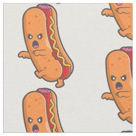 Grappig Halloween hotdog monster Stof