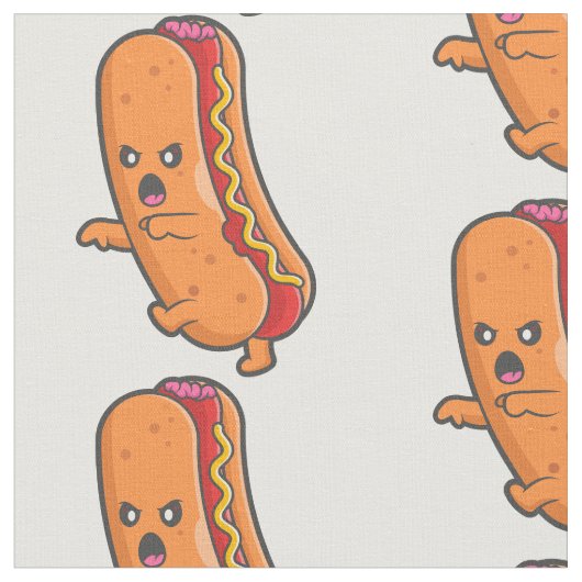 Grappig Halloween hotdog monster Stof (Close Up)