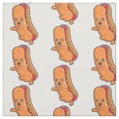 Grappig Halloween hotdog monster Stof (Swatch)