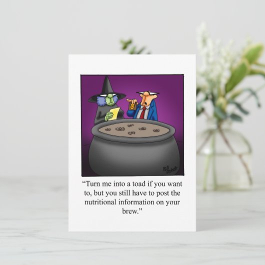 Grappig Halloween Humor Wenskaart Feestdagenkaart (Staand voorkant)