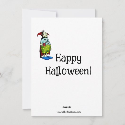 Grappig Halloween Humor Wenskaart Feestdagenkaart (Achterkant)