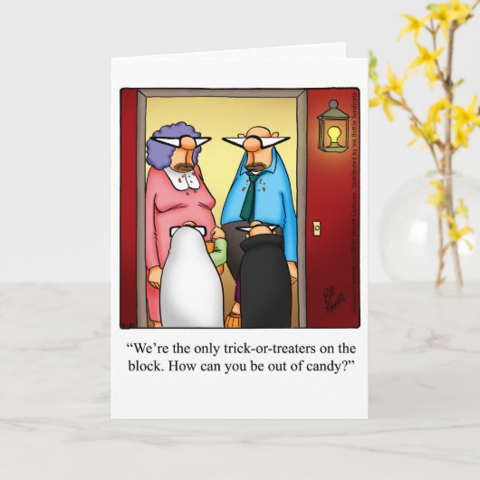 Grappig Halloween Humor Wenskaart Kaart (Gele Bloem)