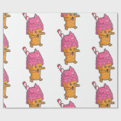 Grappig Halloween ijsmonster Cadeaupapier (Vlak)