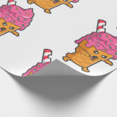 Grappig Halloween ijsmonster Cadeaupapier (Hoek)