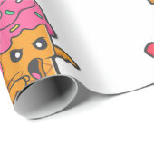 Grappig Halloween ijsmonster Cadeaupapier (Rol Hoek)