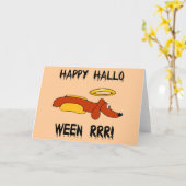 Grappig Halloween Kaart (Gele Bloem)