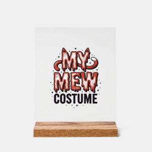 Grappig Halloween Kat Miauw Kostuum Vintage Ontwer Acryl Bord