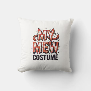Grappig Halloween Kat Miauw Kostuum Vintage Ontwer Kussen