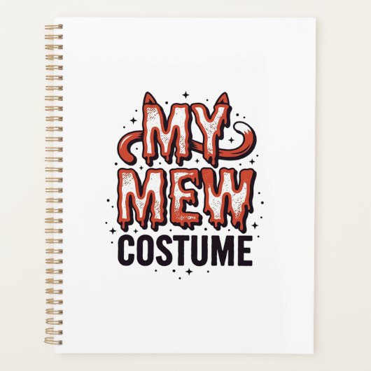 Grappig Halloween Kat Miauw Kostuum Vintage Ontwer Planner (Voorkant)
