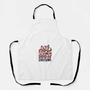 Grappig Halloween Kat Miauw Kostuum Vintage Ontwer Schort