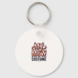 Grappig Halloween Kat Miauw Kostuum Vintage Ontwer Sleutelhanger