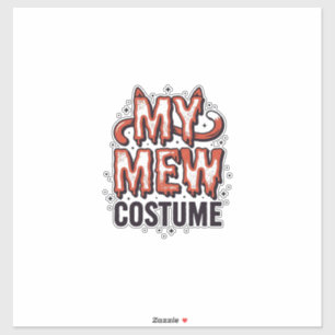 Grappig Halloween Kat Miauw Kostuum Vintage Ontwer Sticker