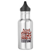 Grappig Halloween Kat Miauw Kostuum Vintage Ontwer Waterfles (Links)