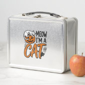 Grappig Halloween Kat Pompoen Typografie Shirt Ont (In situ)