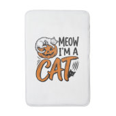 Grappig Halloween Kat Pompoen Typografie Shirt Ont Badmat (Voorkant Verticaal)
