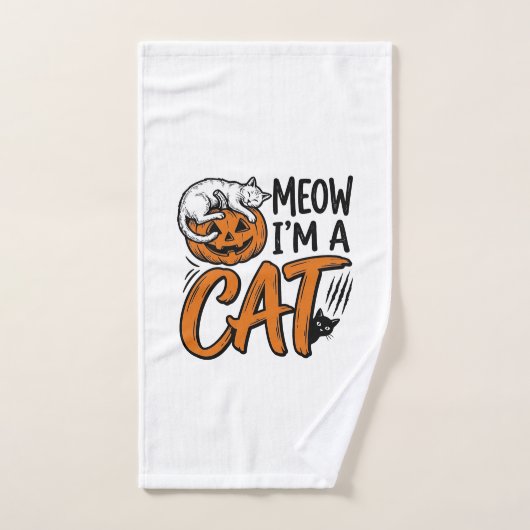 Grappig Halloween Kat Pompoen Typografie Shirt Ont Handdoek (Handdoek)