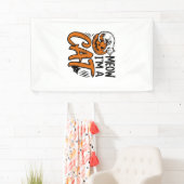 Grappig Halloween Kat Pompoen Typografie Shirt Ont Spandoek (Insitu)
