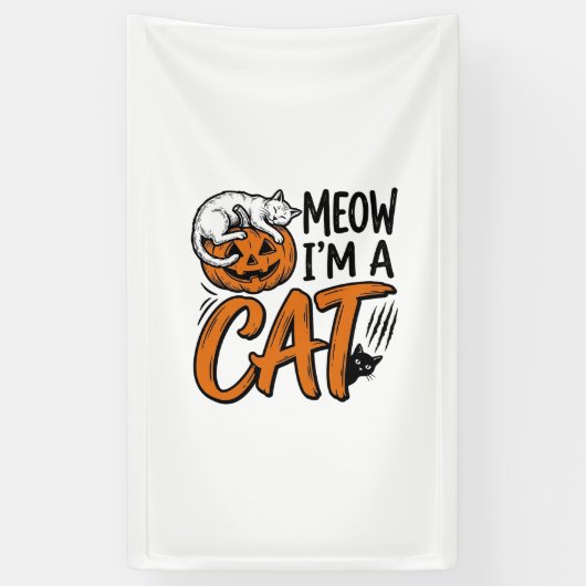 Grappig Halloween Kat Pompoen Typografie Shirt Ont Spandoek (Verticaal)