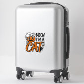 Grappig Halloween Kat Pompoen Typografie Shirt Ont Sticker (Koffer)