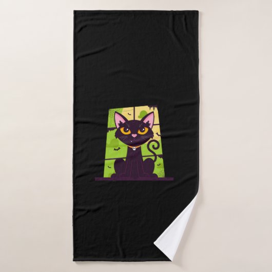Grappig Halloween Kattenkostuum Badhanddoek (Badhanddoek)