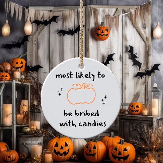 Grappig Halloween keramisch Ornament