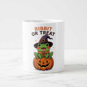 Grappig Halloween Kikker Ribbit of Treat T-Shirt Grote Koffiekop