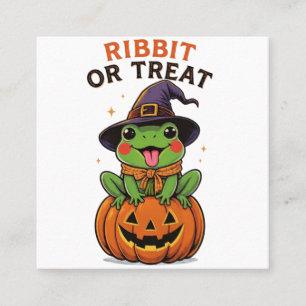 Grappig Halloween Kikker Ribbit of Treat T-Shirt Vierkante Visitekaartje