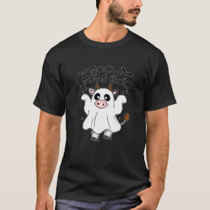 Grappig Halloween Koe Geest Kostuum T-shirt