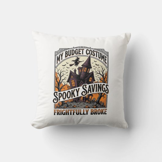 Grappig Halloween-kostuum Gebroken Heks Geest Huis Kussen (Voorkant)