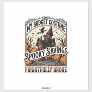 Grappig Halloween-kostuum Gebroken Heks Geheime Ka Sticker