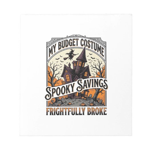 Grappig Halloween-kostuum Gebroken Heks Spookhuis  Notitieblok (Voorkant)