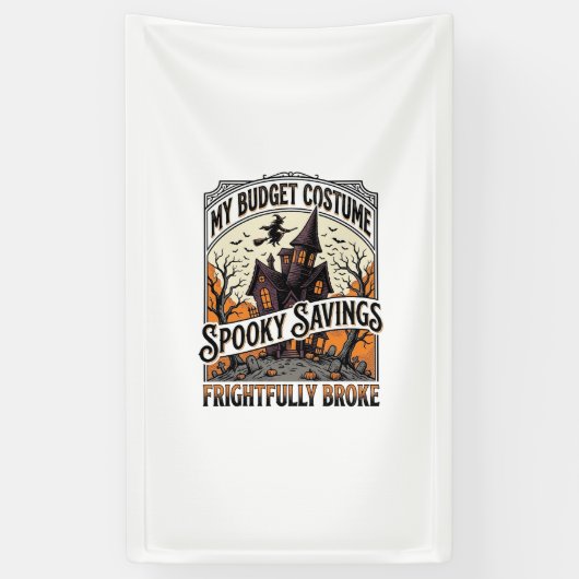 Grappig Halloween-kostuum Gebroken Heks Spookhuis Spandoek (Verticaal)