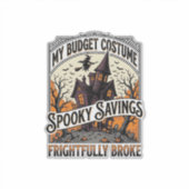 Grappig Halloween-kostuum Gebroken Heks Spookhuis Sticker (Voorkant)