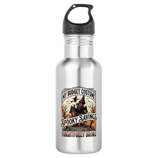 Grappig Halloween-kostuum Gebroken Heks Spookhuis  Waterfles (Voorkant)