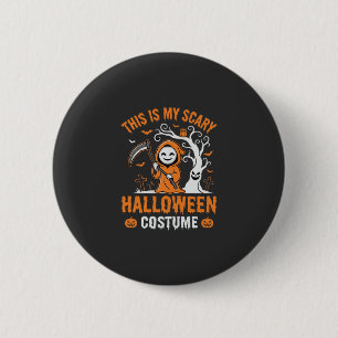Grappig Halloween Kostuum Grim Reaper Kerkhof Desi Ronde Button 5,7 Cm