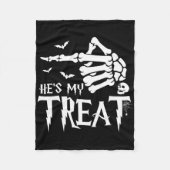 Grappig Halloween kostuum paar Skeleton Matching S Fleece Deken (Voorkant)
