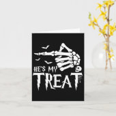 Grappig Halloween kostuum paar Skeleton Matching S Kaart (Gele Bloem)