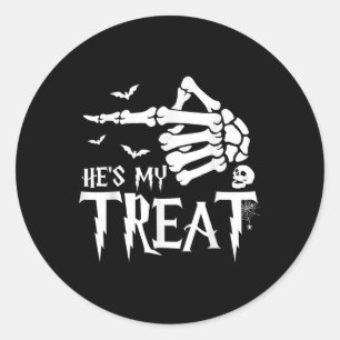 Grappig Halloween kostuum paar Skeleton Matching S Ronde Sticker