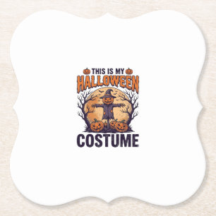 Grappig Halloween Kostuum Pompoen Heks Shirt Ontwe Kartonnen Onderzetters